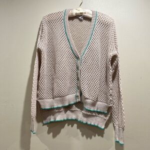 BCBGeneration oversized, crochet, button down cardigan.